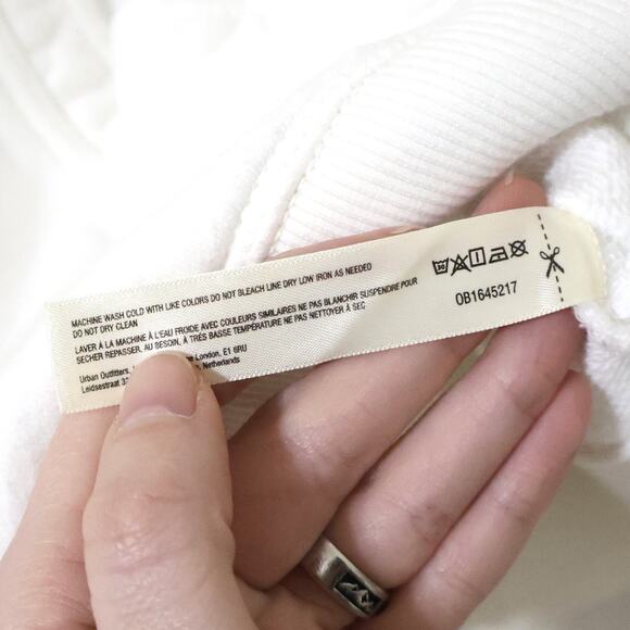 Free People Movement Wild At Heart White Cropped Full Zip Hoodie L Beach Lounge - Picture 5 of 11